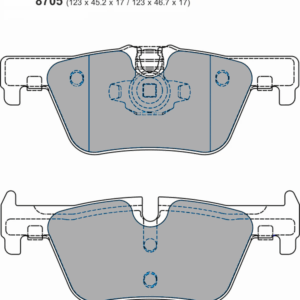 Pastillas de freno traseras 8705 Pro Track (PBS Brakes)