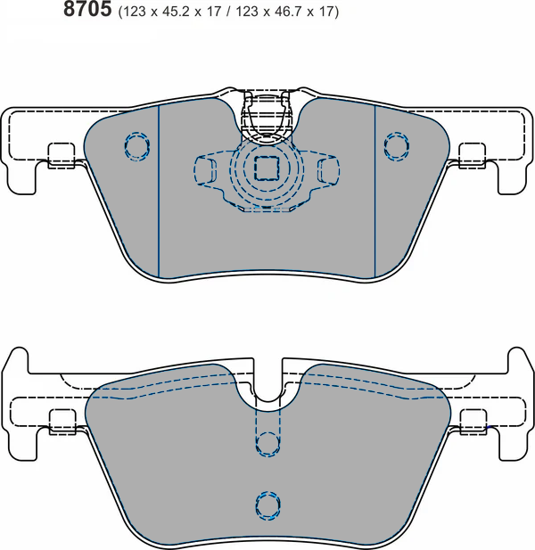 Pastillas de freno traseras 8705 Pro Race (PBS Brakes)