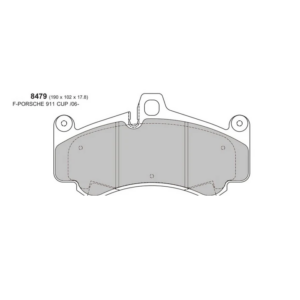 8479 - PBS FRENOS Technical drawing of a brake pad with mounting holes and friction surface, labeled 8479.
